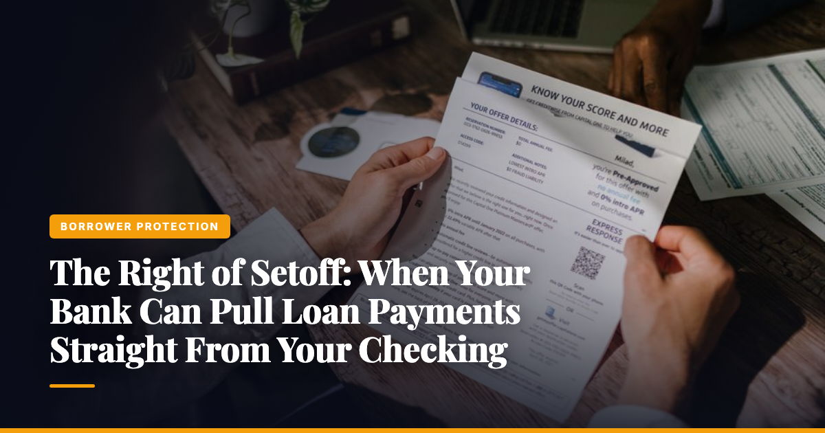 The Right of Setoff: When Your Bank Can Pull Loan Payments Straight From Your Checking — The Ledger by MidBank