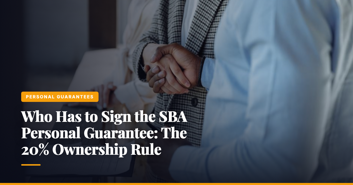 Who Has to Sign the SBA Personal Guarantee: The 20% Ownership Rule — The Ledger by MidBank